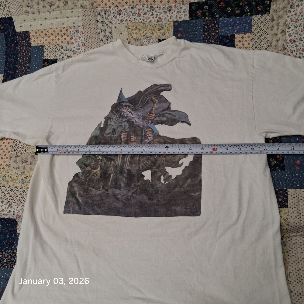 VTG RARe Lord of The Rings 80s Beefy T Shirt Bilbo Gandlaf Thorin The Hobbit - Picture 9 of 12